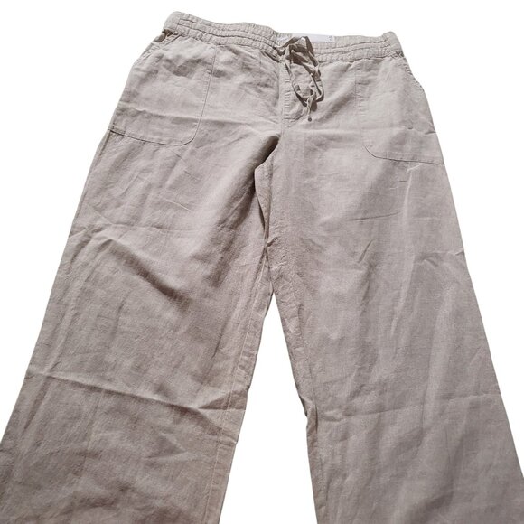 LIZ CLAYBORNE set 2 pieces Pants wide Leg color beige /Blouse turquoise women L - Picture 4 of 6